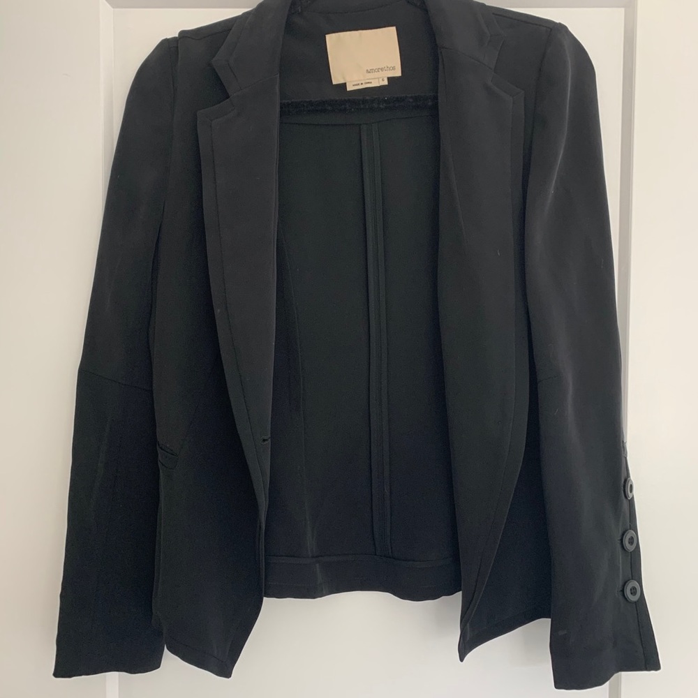 100% Silk Blazer in Black